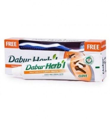 DABUR HERB'L Зубная паста (укрепление, защита от кариеса) 150 г + зубная щетка 